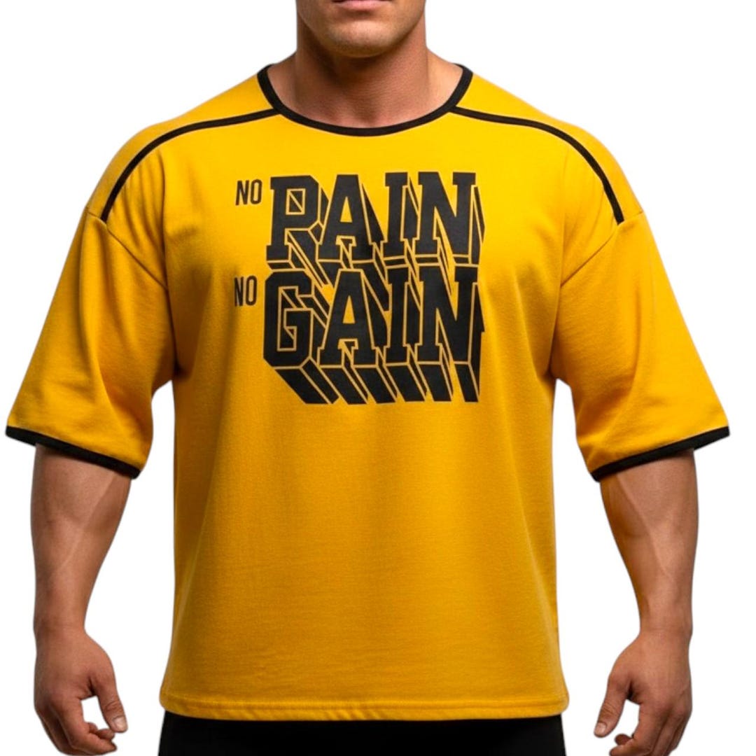 No Pain No Gain Gym Shirt | Oversized Training Top | Heavy Cotton 240g ...