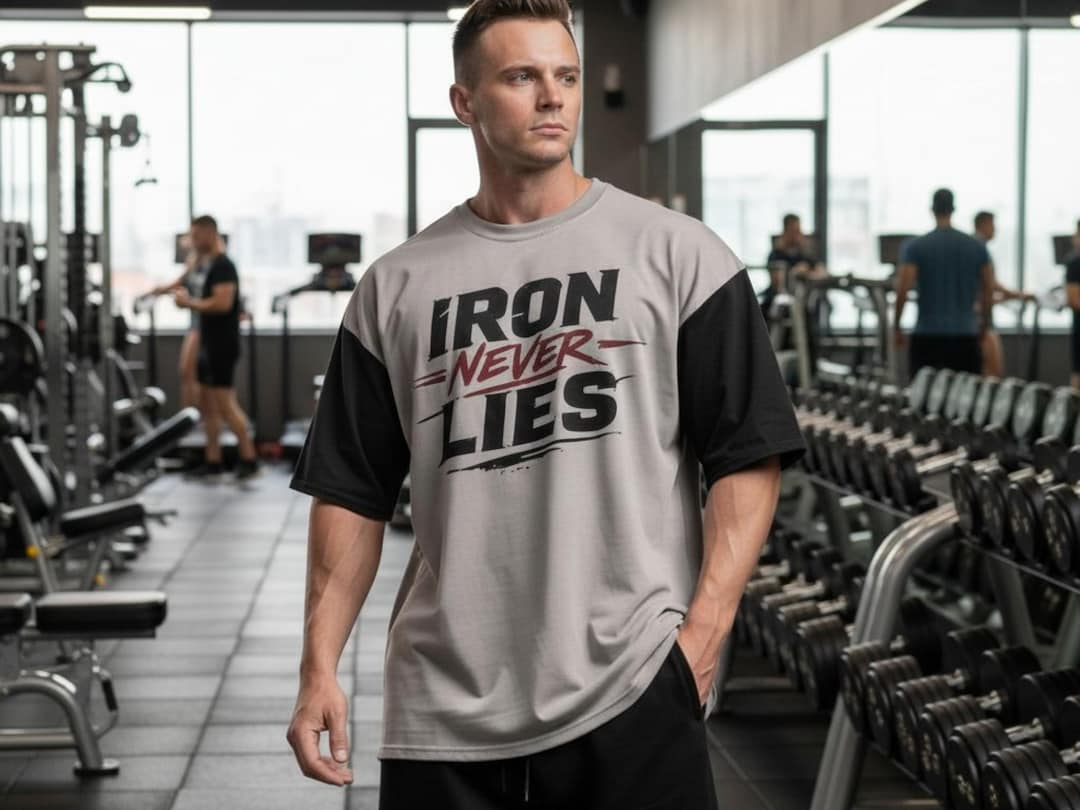 Gym Rag Top Oversized Rag Top Gym Shirt Iron Never Lies, 240 GSM Cotton Pump Cover ...