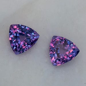 PAIR | Alexandrite Multi Color Change Trillion Faceted | Alexandrite June Birthstone For Making Jewelry | Alexandrite Stone Loose Gemstone