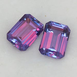 PAIR | Alexandrite Multi Color Change Octagon Faceted | Alexandrite June Birthstone For Making Jewelry | Alexandrite Stone Loose Gemstone