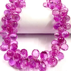 AAA Amazing Pink Sapphire Teardrop Faceted Beads | Pink Sapphire Beads For Making Jewelry