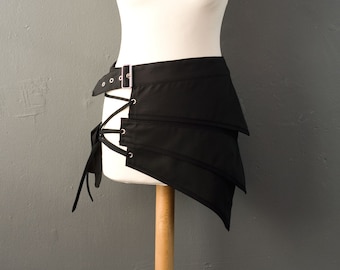 Dystopian Half Mini Skirt, Apocalyptic Clothing, Alternative Unisex Fashion