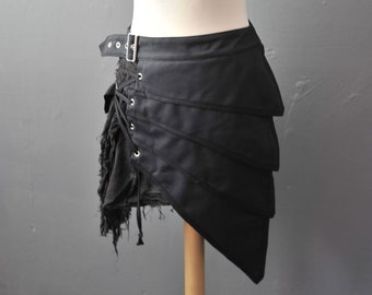 Post Apocalyptic Skirt, Asymmetric Layered Armour Clothing, Small to Plus Size