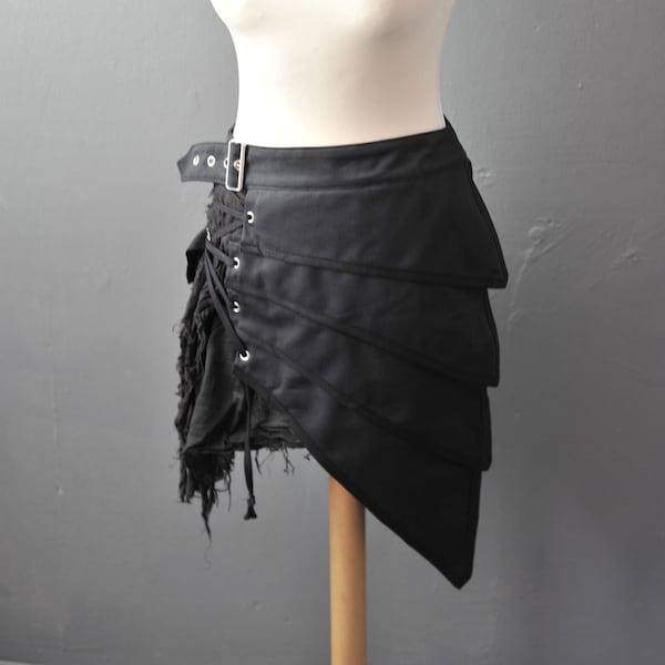 Post Apocalyptic Skirt, Asymmetric Layered Armour Clothing, Small to Plus Size