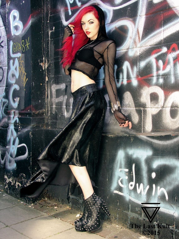 Velvet skirt cheap goth