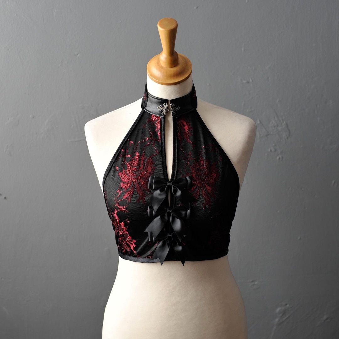 Satin Lace Halterneck Backless