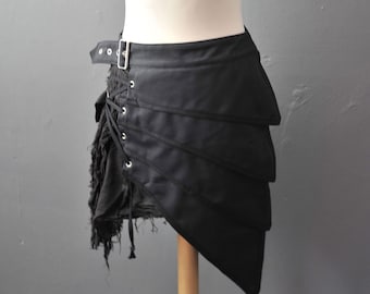 Post Apocalyptic Skirt, Asymmetric Layered Armour Clothing, Small to Plus Size