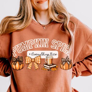 Sudadera Pumpkin Spice / Sudadera de cuello redondo con colores retro otoñales para mayor comodidad. imagen 1