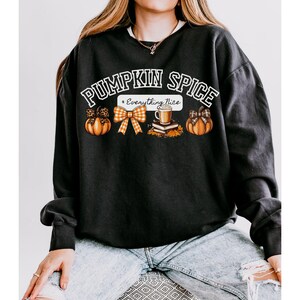Sudadera Pumpkin Spice / Sudadera de cuello redondo con colores retro otoñales para mayor comodidad. imagen 2