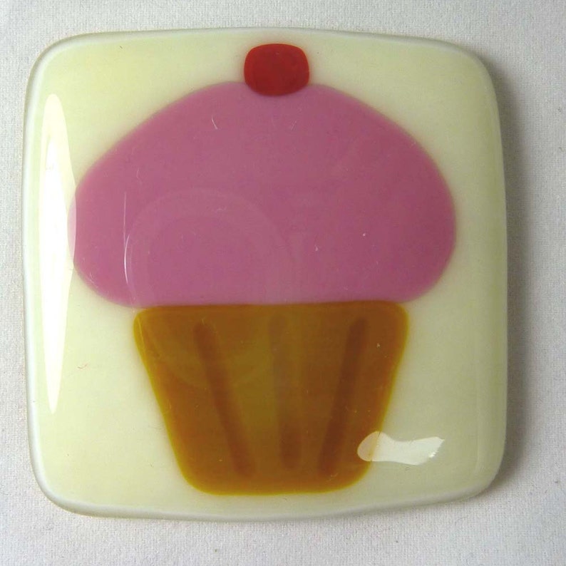 Fused Glass With Yummy Pink Cupcakes With Pastel Etsy