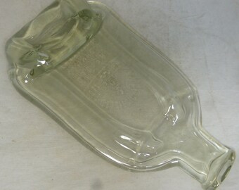 Flat Bushmills Irish Whiskey 70cl Transparent Glass Bottle - Upcycled, Recycled and Flattened - Cheese, G&T Lemon, Spoon Rest - 10 x 5.5 in