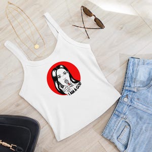 Jennifer&#39;s Body Tank Top: Megan Fox &#39;I Am A God&#39; Graphic, Y2K Horror