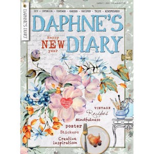 Daphnes Diary N1 2024 Magazine, Creative Art Craft Workbook, Interactive Diary Magazine for Mindfulness, Coloring, Art, Cooking, Travel