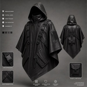 レザーポンチョ Leather poncho - Etsy 日本
