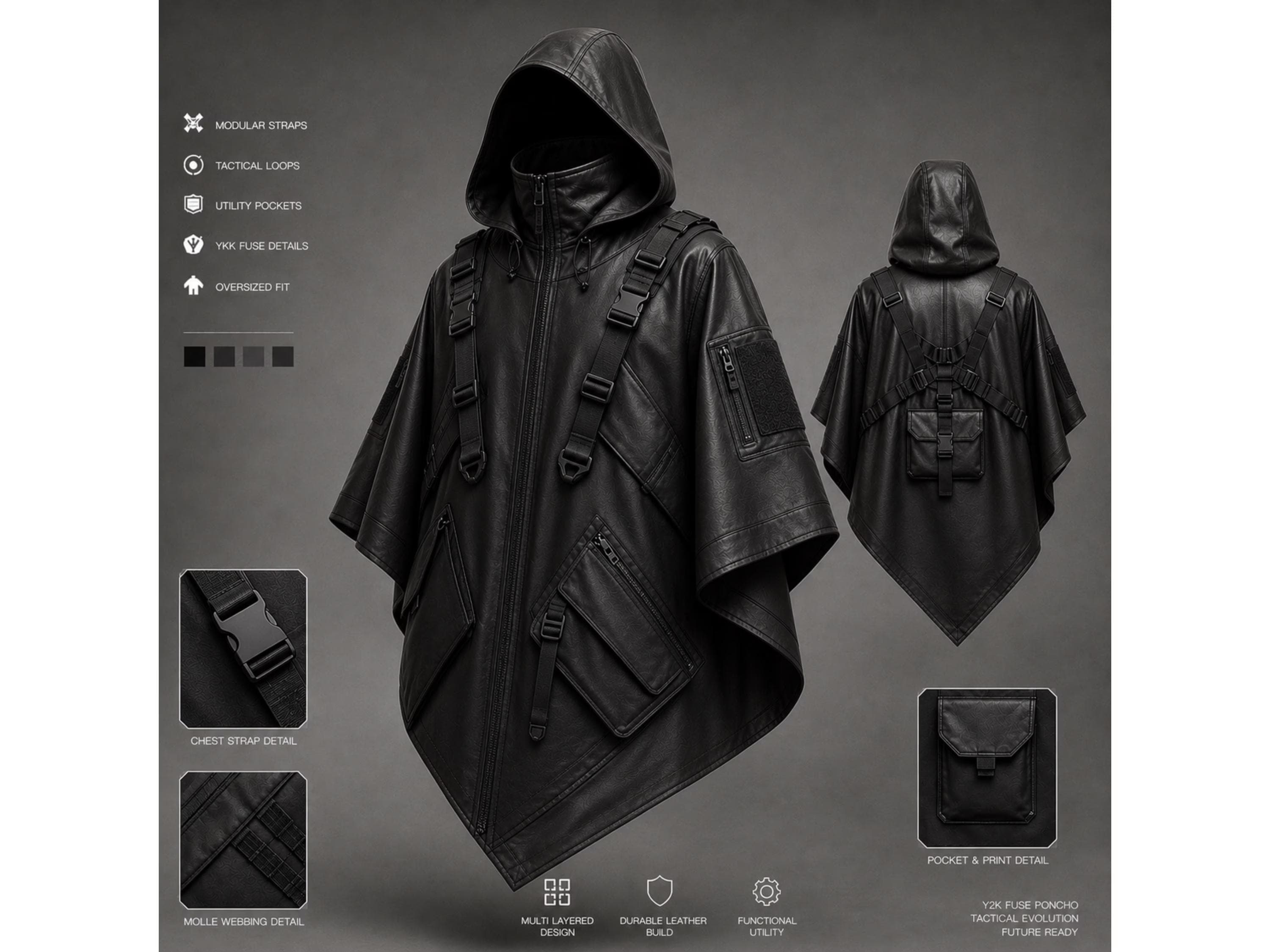 Leather poncho - Etsy 日本