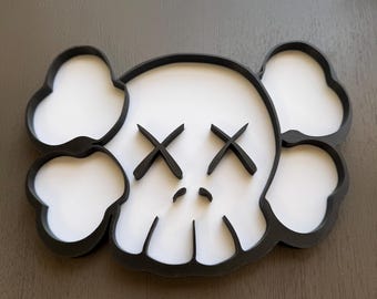 3D Printed Kaws-Inspired Skull Catch Tray – Designer Art Home Decor