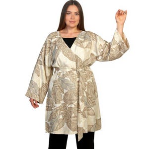 100% Linen oversize baho beach cover-up | summer outdoor wear  Kimono | Us size 16-18 |Limited Edition