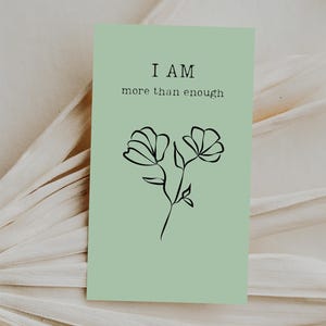 Cartes d'affirmation JE SUIS Cartes positives d'amour de soi pour la motivation quotidienne Cartes de soins personnels pour le bien-être mental Cartes d'encouragement pour l'entraide à imprimer
