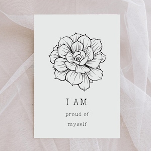 Printable Self Love Positive Affirmation Cards for Daily Motivation Digital Self Care Cards for Mental Wellness Self Help Encouragement Card