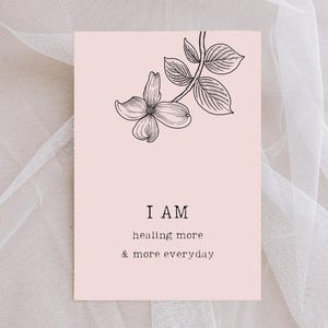 Carte di affermazione positiva stampabili per l'amor proprio, per la motivazione quotidiana, carte di cura di sé digitali per il benessere mentale, carta di incoraggiamento per l'auto-aiuto