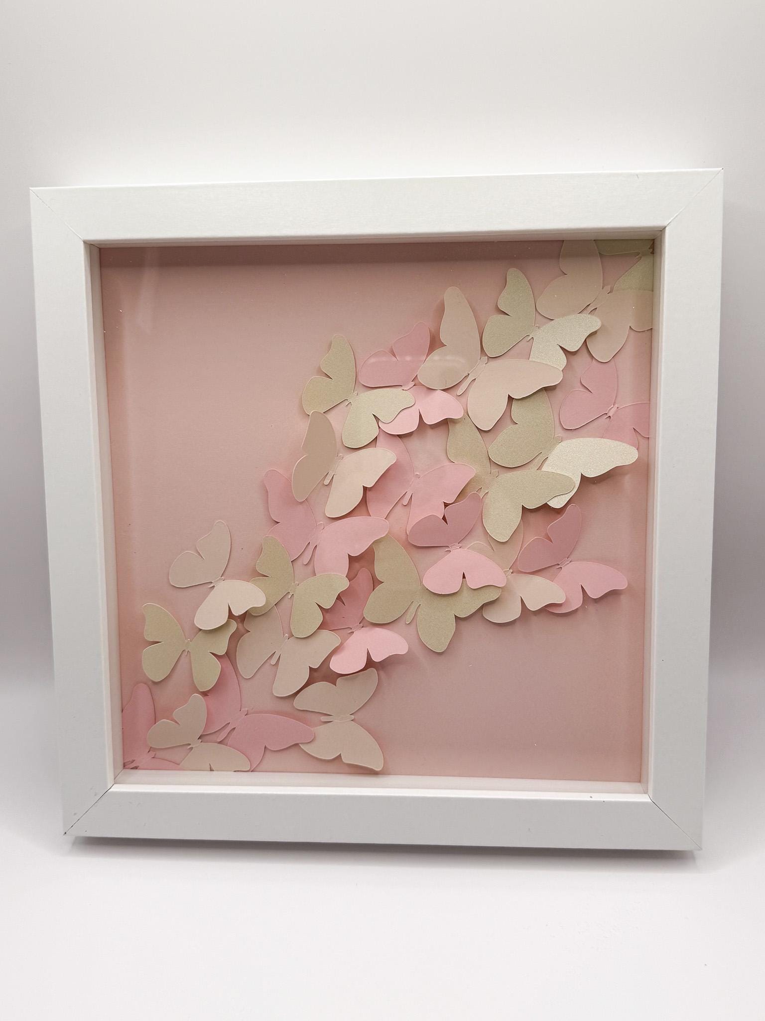 3D Paper Flying Butterfly Framed 8x8 Wall Art - Etsy