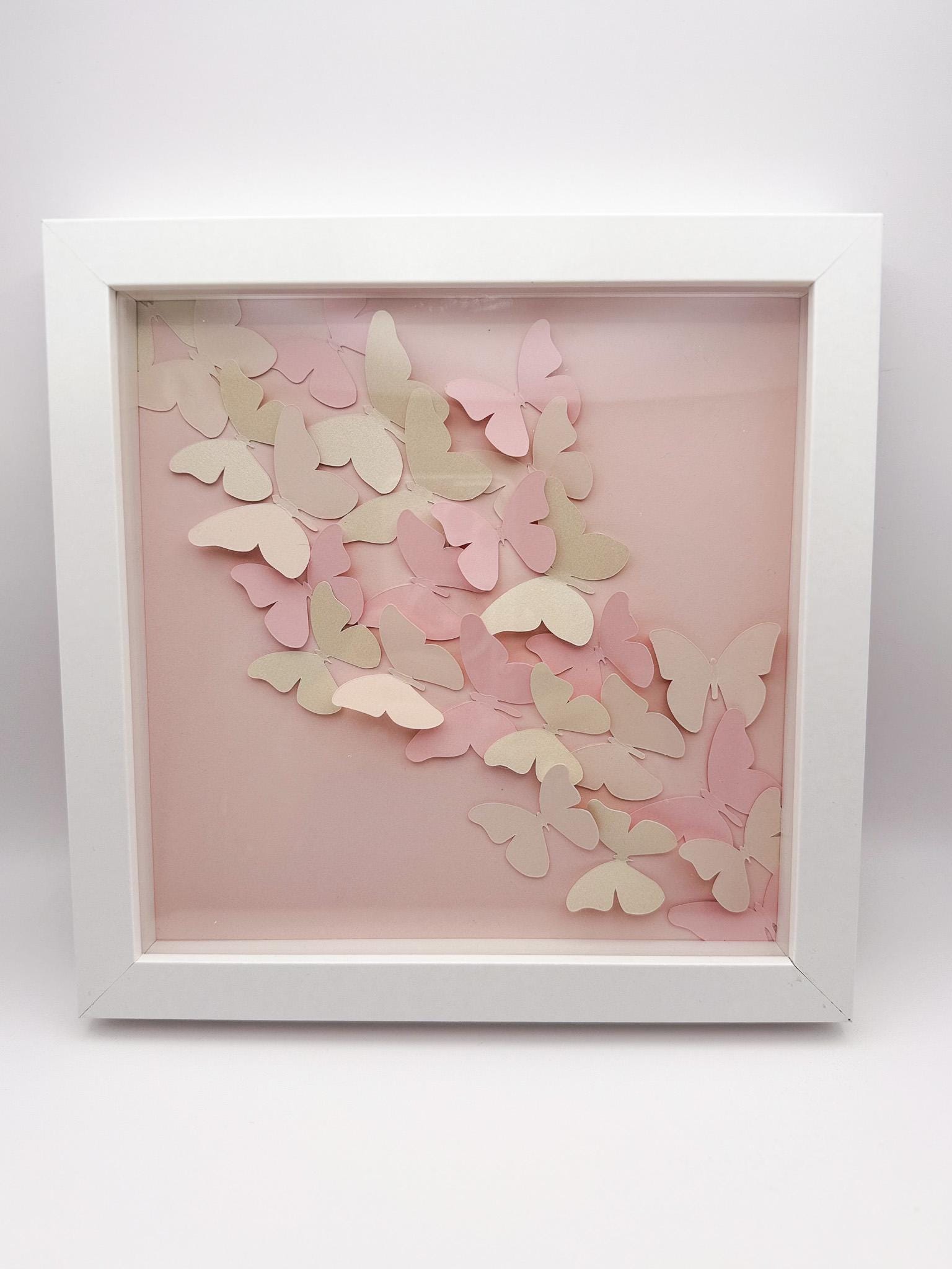 3D Paper Flying Butterfly Framed 8x8 Wall Art - Etsy