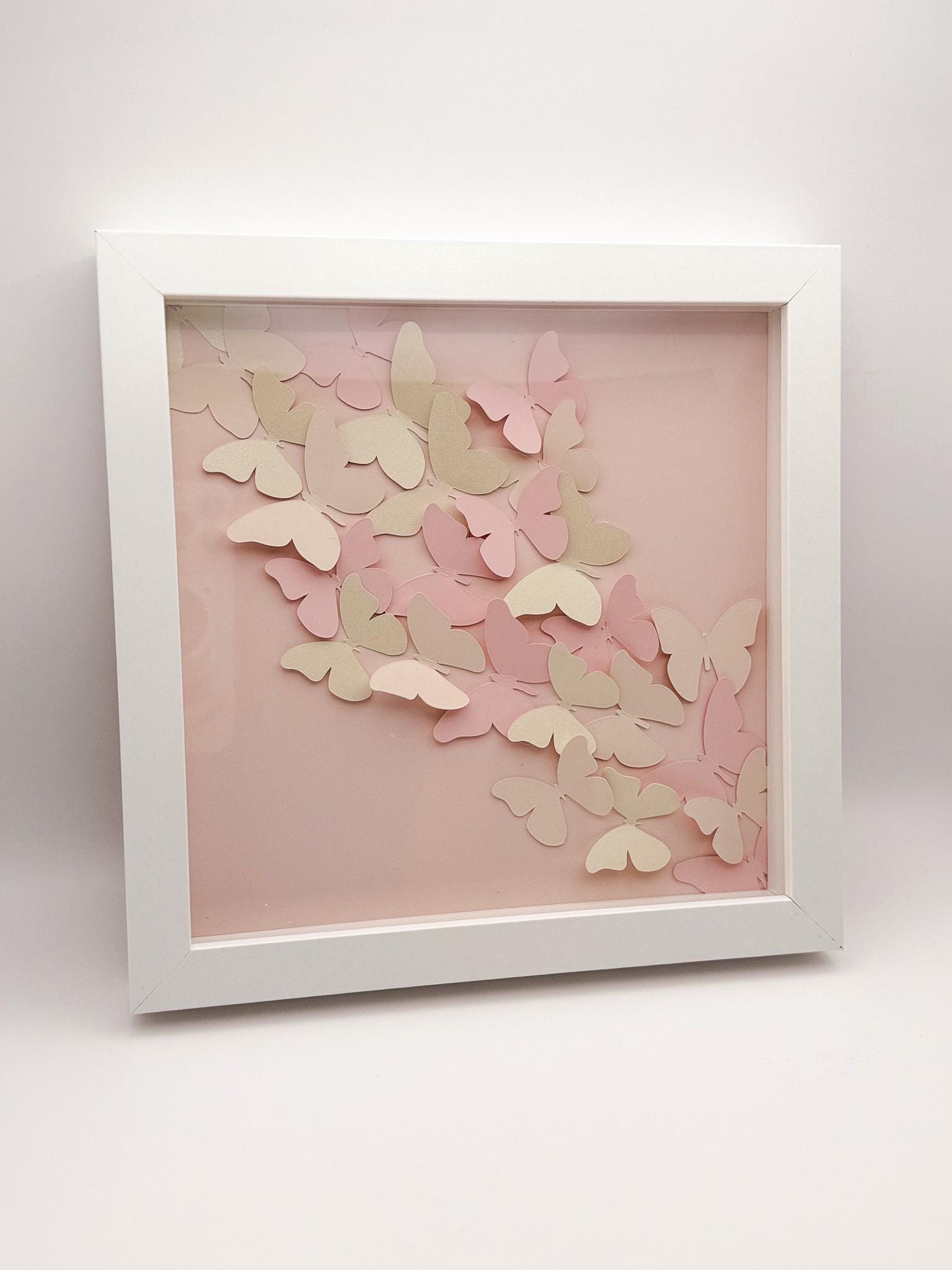 3D Paper Flying Butterfly Framed 8x8 Wall Art - Etsy
