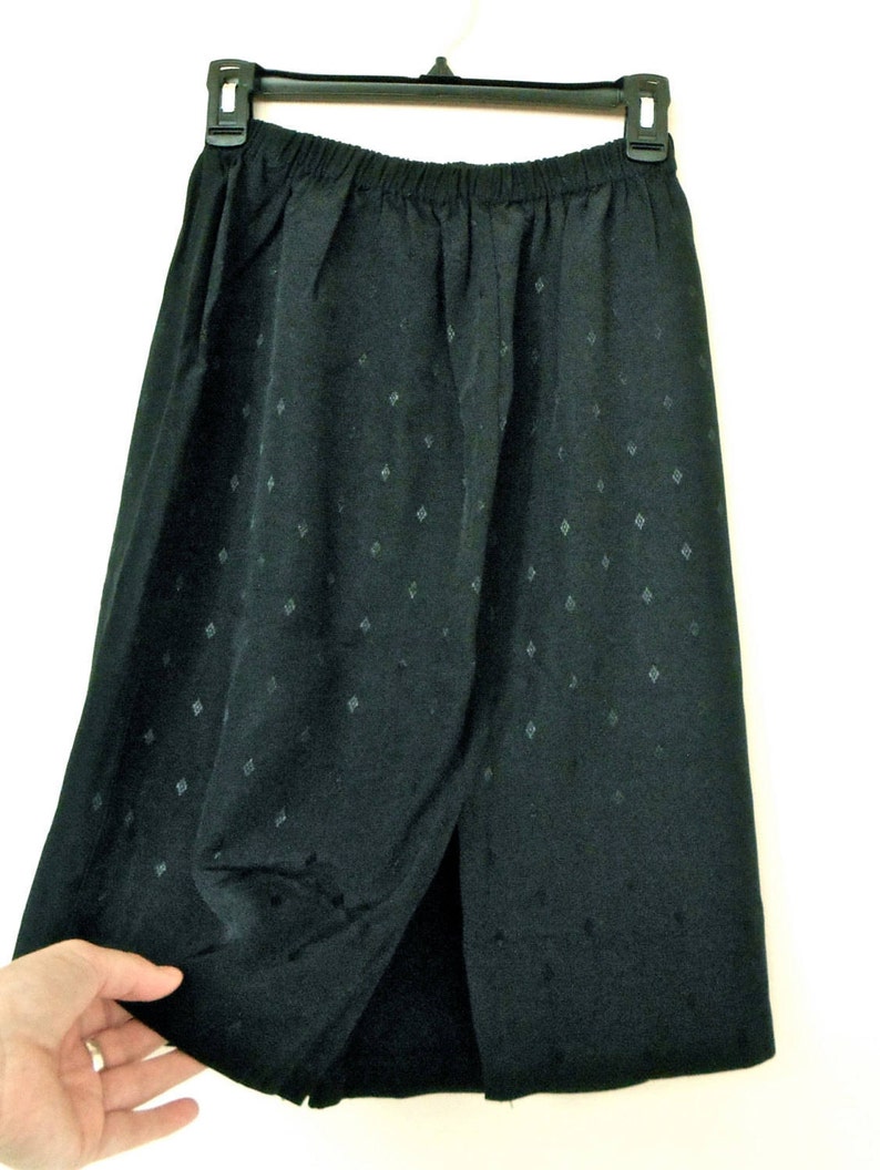 Vintage High Waist Black Pencil Skirt Textured Diamond Pattern | Etsy