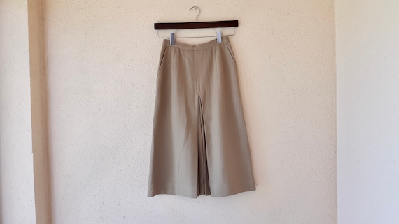 Camel Wool Skirt Vintage 1970s Women's Pencil Skir