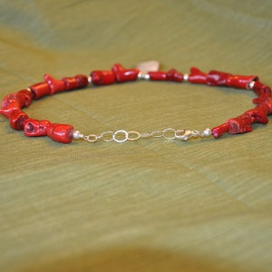 Gras en bambou Le corail rouge collier avec pendentif en nacre image 4