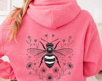 Vintage Botanical Bee Shirt, Sweatshirt, Hoodie, Cottagecore Outfit