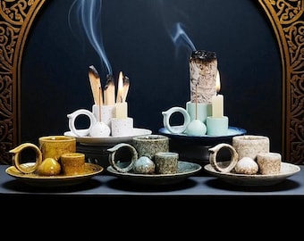 Handmade Ceramic Incense Holder – Sage, Palo Santo & Candle Tray