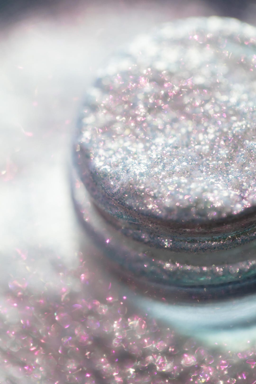 Iridescent White Glitter Eyeshadow – Multichrome Loose Pigment, Bridal Shimmer, Festival Makeup Gift