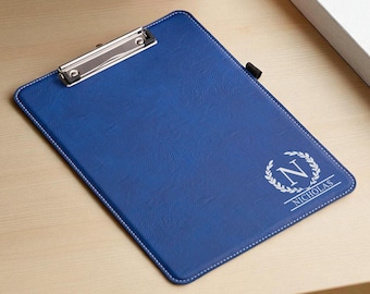 Personalized Leather Clipboard, Custom Engraved Clipboard for Coach or Teacher, Office Gift, Graduation Gift, Gift for Him or Her