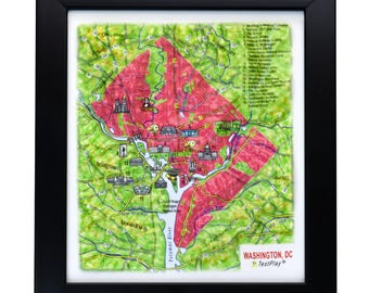 Washington DC 3D Raised Relief Map
