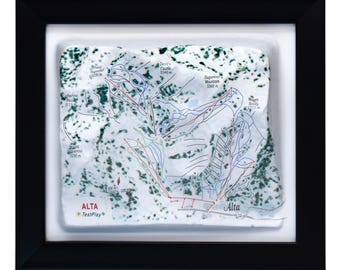 Alta Ski Resort 3D Raised Relief Map