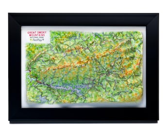Smoky Mountains 3D Relief Map, National Park Souvenir (6x4 inch