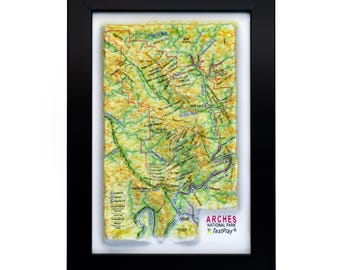 Arches National Park 3D Raised Relief Map