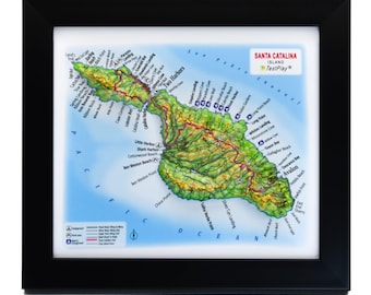 Santa Catalina Island 3D Raised Relief Map