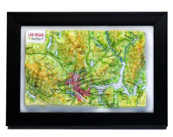 Las Vegas 3D Raised Relief Map