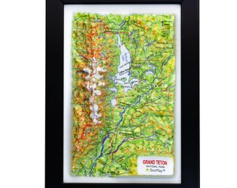 Grand Teton National Park 3D Raised Relief Map