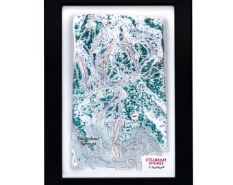 Steamboat Springs Ski Resort 3D Raised Relief Map