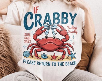 Crabby Beach PNG | Summer Vacation Coastal Crab Design (Digital Download)