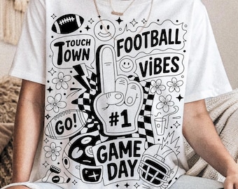 Vintage Football PNG: Trendy Game Day Sublimation Design (Digital Download)