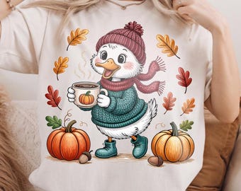Autumn Goose PNG Bundle: Coquette Fall Graphics (Digital Download)