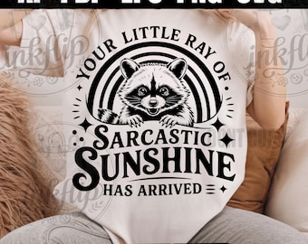 Sarcastic Sunshine Raccoon SVG, Retro Snarky Humor Design (Digital Download)