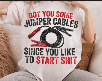 Funny Jumper Cables PNG, Retro Winter Shirt Design (Digital Download)