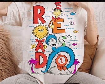 Dr. Seuss Read Across America PNG Clipart, Teacher Design (Digital Download)