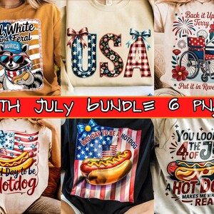 4th of July Bundle PNG, Bad Day to Be a Hotdog, Patriotic USA Flag, Preppy American, Independence Day Sublimation Designs