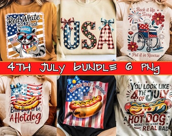 4th of July PNG Bundle: Patriotic USA Designs (Digital Download)